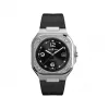 柏莱士/Bell&ross Instruments 系列 40MM 磨砂与抛光精钢 镶钻 自动机械机芯 男表 BR05A-BL-STFLD-SRB