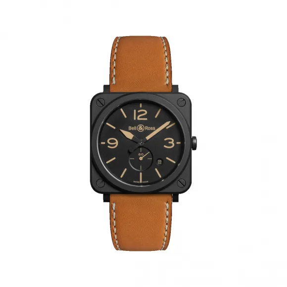 柏莱士/Bell&ross Instruments 系列 39MM 哑光黑色陶瓷 石英机芯 男表 BRS-HERI-CEM