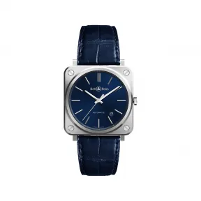 柏莱士/Bell&ross 39 MM 缎面抛光不锈钢 自动机械机芯 BRS92-BLU-ST-SCR
