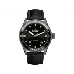 宝珀/Blancpain Fifty Fathoms 五十噚系列 缎面磨砂黑色陶瓷 自动机械机芯 男表 5000-0130-B52A