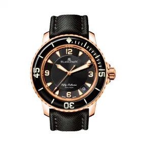 宝珀/Blancpain Fifty Fathoms 五十噚系列 18K红金 自动机械机芯 男表 5015-3630-52