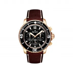 宝珀/Blancpain 45MM 18K玫瑰金 自动机械机芯 男表 5085-3630-63B