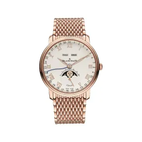 宝珀/Blancpain Villeret系列 红金表壳 自动机械机芯 男表 6639-3642-MMB