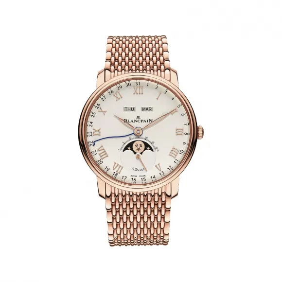 宝珀/Blancpain Villeret系列 红金表壳 自动机械机芯 男表 6639-3642-MMB