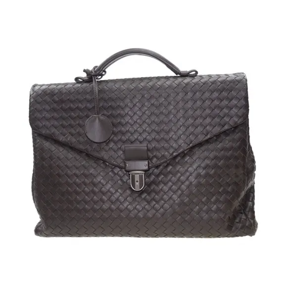 葆蝶家/Bottega Veneta  啡色 羊皮 手提包 113095-V4651-2040