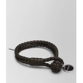 葆蝶家/Bottega Veneta 深咖啡色编织小羊皮手链 113546V001D2006
