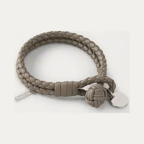 葆蝶家/Bottega Veneta 石灰色编织小羊皮手链 113546V001D2304