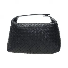 葆蝶家/Bottega Veneta  黑色 羊皮 手提包 114087-V001N-1000