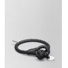 葆蝶家/Bottega Veneta 黑色编织小羊皮手链 114095V001D1000