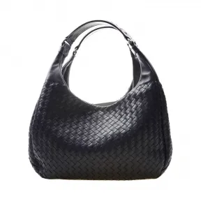 葆蝶家/Bottega Veneta  深蓝色 羊皮 手提包 125787-V0016-4066