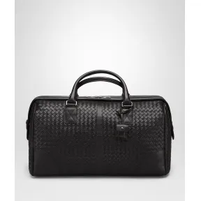 葆蝶家/Bottega Veneta 黑色编织皮革中号旅行包 152230V46511000
