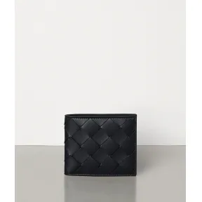 葆蝶家/Bottega Veneta 黑色 双折钱包，配有零钱袋 193642-VO0BI-1000