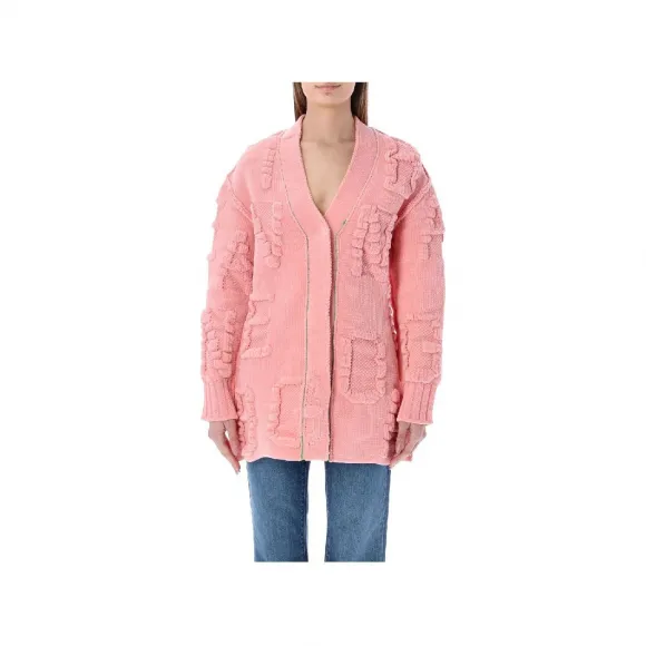 葆蝶家/Bottega Veneta 粉色 logo纹理开衫 22P689713V1OX0