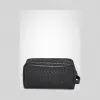 葆蝶家/Bottega Veneta 黑色编织皮革化妆包 244706V46511000