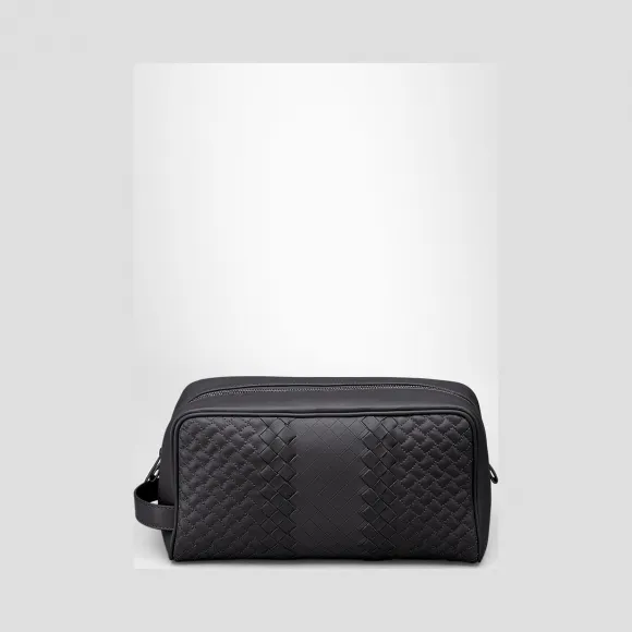 葆蝶家/Bottega Veneta 黑色编织化妆包 244706VV3411000