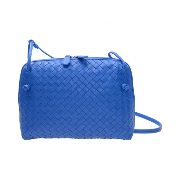 葆蝶家/Bottega Veneta  蓝色 羊皮 手提包 245354-V0016-4373