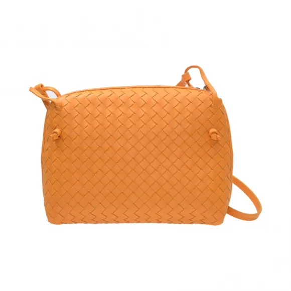 葆蝶家/Bottega Veneta  橙色 羊皮 手提包 245354-V0016-7676