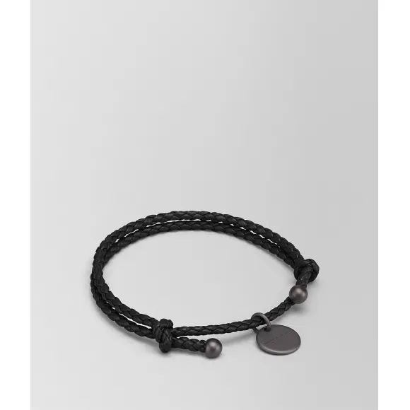 葆蝶家/Bottega Veneta 黑色编织小羊皮手链 339580V001N1000