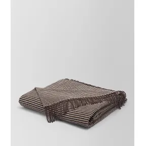 葆蝶家/Bottega Veneta 炭黑灰深色羊绒柔软格纹毯 3547334V2011064