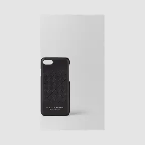 葆蝶家/Bottega Veneta 黑色编织小羊皮高科技手机壳 496541V001N1000