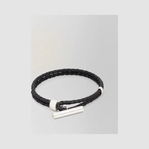 葆蝶家/Bottega Veneta INTRECCIATO编织小羊皮和纯银手镯 563947V507B1000