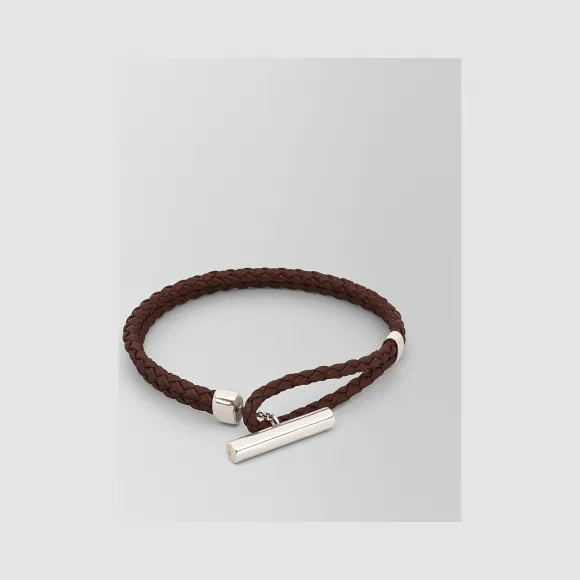 葆蝶家/Bottega Veneta INTRECCIATO编织小羊皮和纯银手镯 563947V507B2240