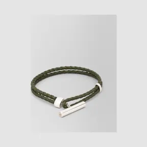 葆蝶家/Bottega Veneta INTRECCIATO编织小羊皮和纯银手镯 563947V507B3336