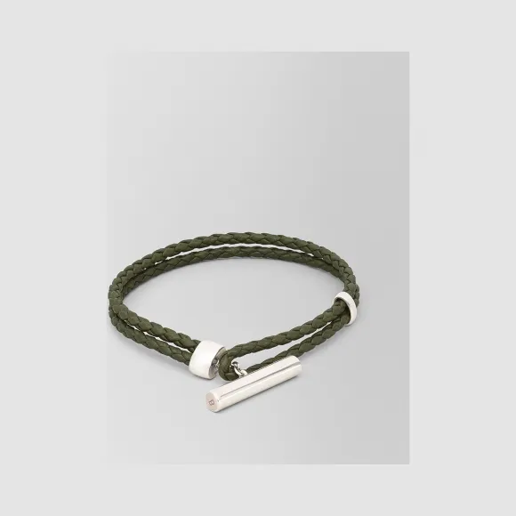 葆蝶家/Bottega Veneta INTRECCIATO编织小羊皮和纯银手镯 563947V507B3336