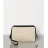 葆蝶家/Bottega Veneta 中号帆布和哑光小牛皮化妆包 575555VMAX19231