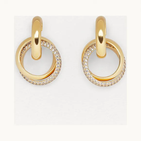 葆蝶家/Bottega Veneta 方晶锆石和纯银耳环 576505VBOB69800