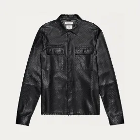 葆蝶家/Bottega Veneta 穿孔NAPPA小羊皮衬衫 577300VF3S01000