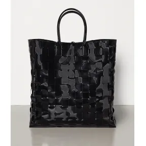 葆蝶家/Bottega Veneta 超大号漆面MAXI INTRECCIO编织工艺托特购物袋 580004VMBF18803
