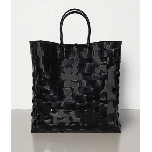 葆蝶家/Bottega Veneta 超大号漆面MAXI INTRECCIO编织工艺托特购物袋 580004VMBF18803
