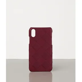 葆蝶家/Bottega Veneta NTRECCIATO编织小羊皮IPHONE X/XS手机壳 580150VO0BL6208