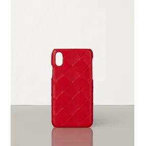 葆蝶家/Bottega Veneta NTRECCIATO编织小羊皮IPHONE X/XS手机壳 580150VO0BL8931