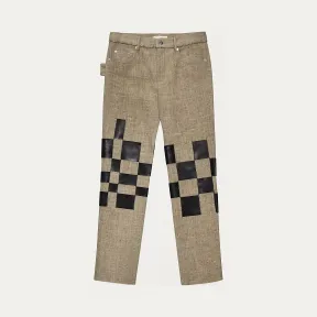 葆蝶家/Bottega Veneta 亚麻和NAPPA小羊皮长裤 582769VA7J59665