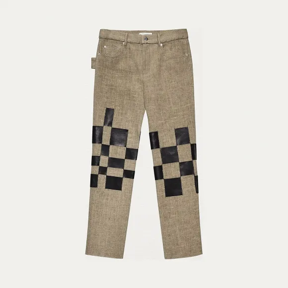 葆蝶家/Bottega Veneta 亚麻和NAPPA小羊皮长裤 582769VA7J59665