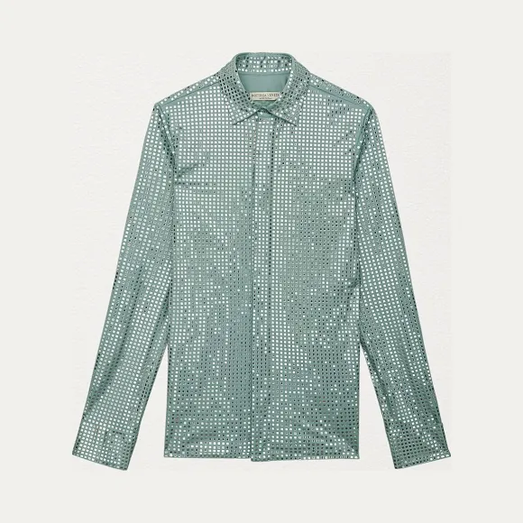 葆蝶家/Bottega Veneta 丝缎针织装饰衬衫 586976VKFI01604