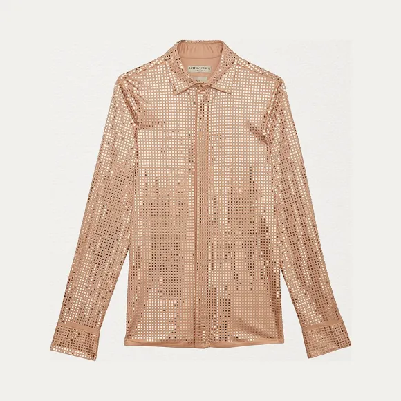 葆蝶家/Bottega Veneta 丝缎针织装饰衬衫 586976VKFI09803