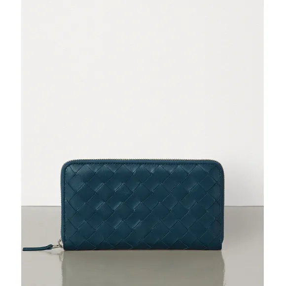 葆蝶家/Bottega Veneta 中号MAXI INTRECCIO编织拉链钱包 588768VO0BH3145