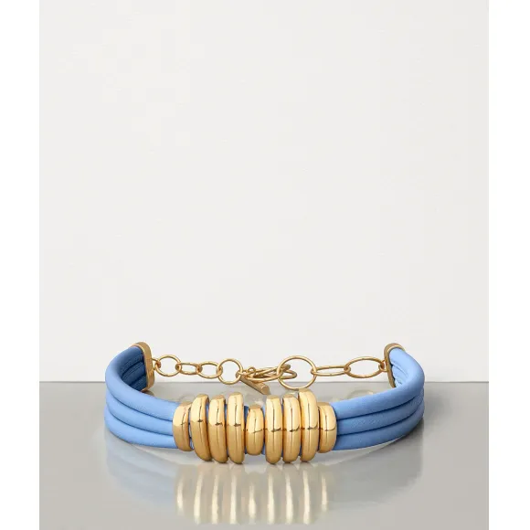 葆蝶家/Bottega Veneta 镀金纯银和NAPPA小羊皮项链 590453VAHUA4942