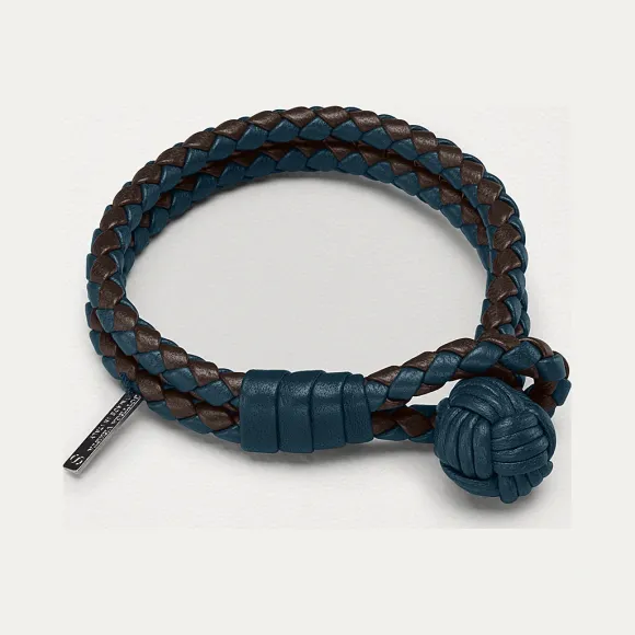 葆蝶家/Bottega Veneta INTRECCIATO编织小羊皮双色手链 591898V395B3141