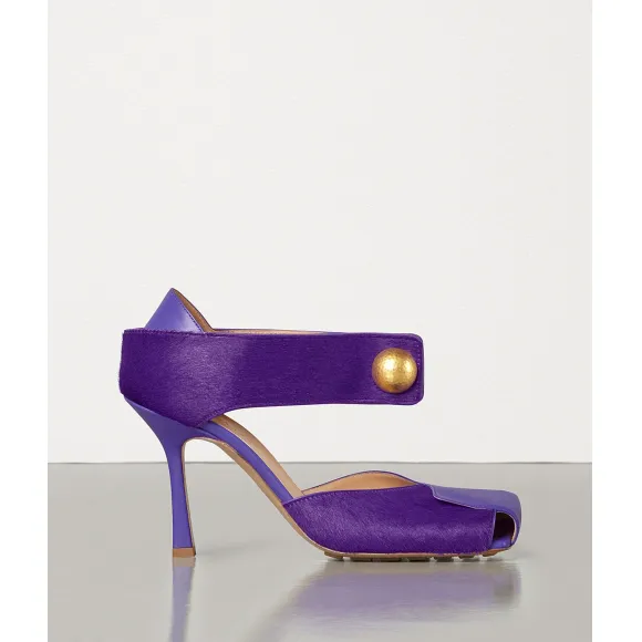 葆蝶家/Bottega Veneta 亮面小牛皮和PONY金银丝高跟鞋 592217VBRD25259