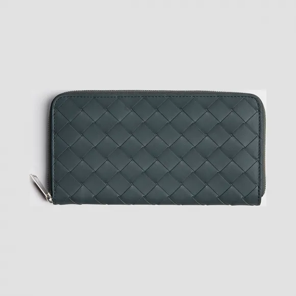 葆蝶家/Bottega Veneta 石板色 拉链钱包 593217-VCPQ4-1607