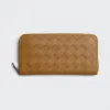 葆蝶家/Bottega Veneta 芥末色 拉链钱包 593217-VCPQ4-7740