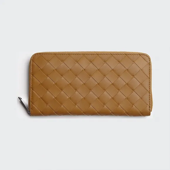 葆蝶家/Bottega Veneta 芥末色 拉链钱包 593217-VCPQ4-7740