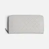 葆蝶家/Bottega Veneta 白色、清幽色 拉链钱包 593217-VCPQ6-9092