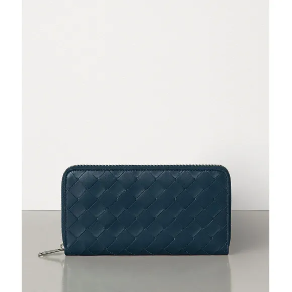 葆蝶家/Bottega Veneta 编织小羊皮拉链钱包 593217VO0BI3116
