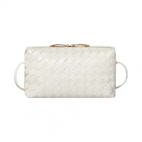 葆蝶家/Bottega Veneta 女士 白色 牛皮 斜挎包 597329-VCPP1-9033