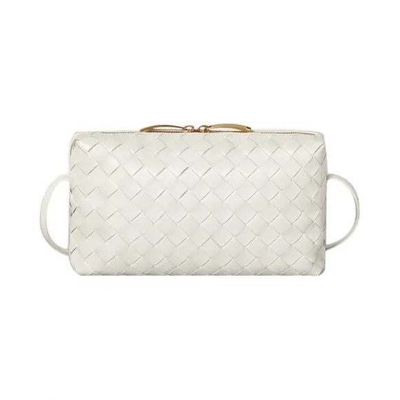 葆蝶家/Bottega Veneta 女士 白色 牛皮 斜挎包 597329-VCPP1-9033